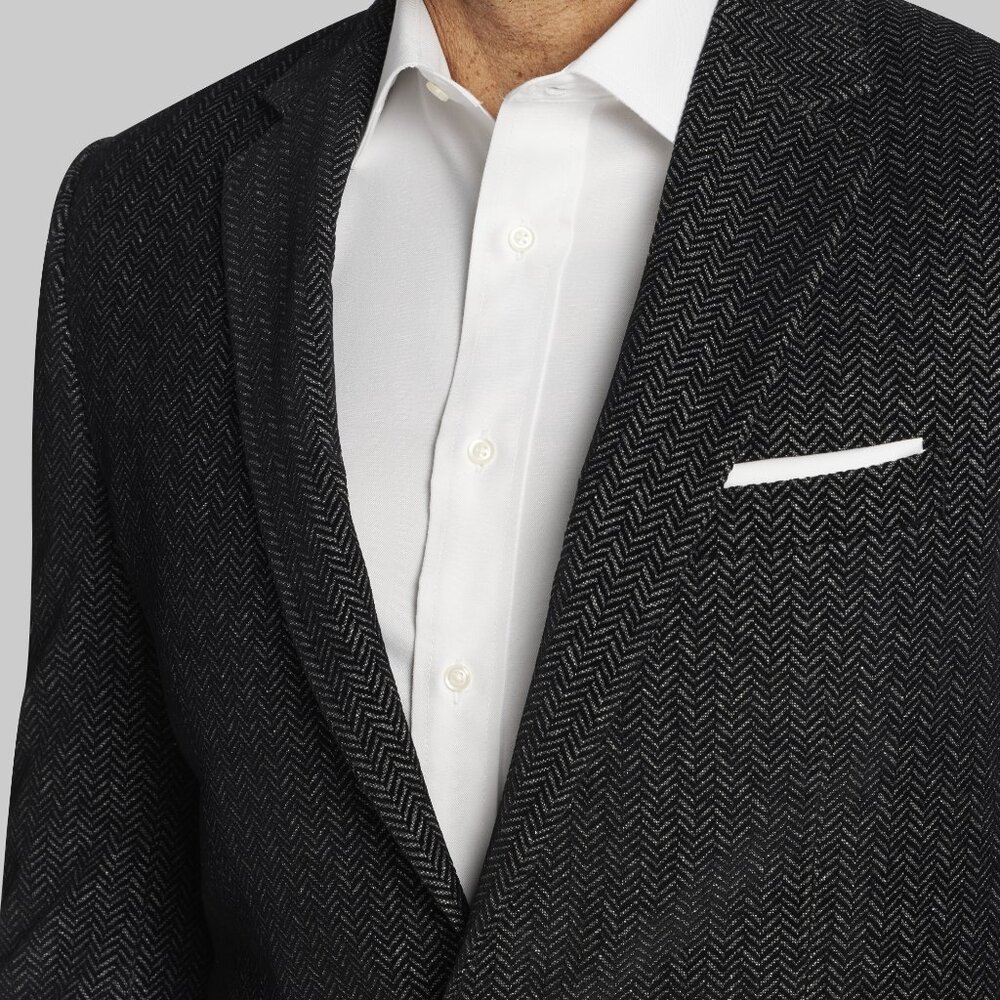 Jos. A. Bank Black & White Herringbone Sport Coat